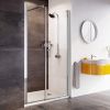 Roman Innov8 Pivot Shower Door with In-Line Panel for Alcove Installation