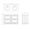 Burlington 1300mm 4 Drawer Vanity with Worktop and Twin Bowls