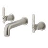 Crosswater Union Brushed Nickel 3 Hole Wall Basin Tap with Lever Handle - UB130WNL_LV+
