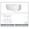 BC Designs Ancora Back-to-Wall Double Ended Acrymite Bath