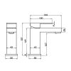 Abacus Plan Matt Black Mono Basin mixer - TBTS-265-1202