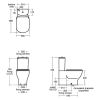 Ideal Standard Tesi Closed Back Toilet with Aquablade Pan Only