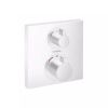 hansgrohe Ecostat Square Thermostatic Mixer for Concealed Installation, for two outlets in Matt White - 15714700