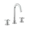 Crosswater MPRO Basin Mixer Tap 3 Hole Set with Crosshead in Chrome