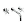 Crosswater MPRO Wall Mounted Basin Mixer Tap 3 Hole Set with Crosshead in Chrome