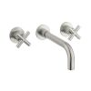 Crosswater MPRO Wall Mounted Basin Mixer Tap 3 Hole Set with Crosshead in Brushed Stainless Steel