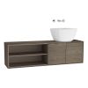 VitrA Voyage Right-Hand 1300mm Basin Unit for Bowls with Shelf in Planked Sand & Taupe