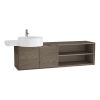 VitrA Voyage Left-Hand 1300mm Basin Unit With Shelf in Taupe & Planked Sand