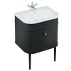 Burlington Chalfont 650mm Unit with Drawer and Roll-Top Basin with Matching Legs in Matt-Black - CH65MB