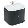 Burlington Chalfont 650mm Unit with Drawer and Roll-Top Basin in Matt-Black - CH65MB