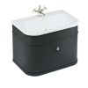 Burlington Chalfont 750mm Unit with Drawer and Roll-Top Basin in Matt-Black - CH75MB