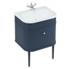Burlington Chalfont 650mm Unit with Drawer and Roll-Top Basin with Matching Legs in Blue - CH65B