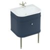 Burlington Chalfont 650mm Unit with Drawer and Roll-Top Basin in Blue and Nickel - CH65B