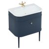 Burlington Chalfont 750mm Unit with Drawer and Roll-Top Basin with Matching Legs in Blue - CH75B