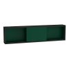 VitrA Voyage Horizontal Shelf Unit with Sliding Door in Flamed Grey & Forest Green