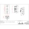 Abode Harmonie Concealed 3 Way Thermostatic Shower Valve in Chrome
