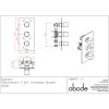 Abode Zeal 3 Control Thermostatic 3 Exit Shower Valve in Chrome