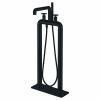 Crosswater UNION Free Standing Bath Filler and Shower Kit with Wheels in Matt Black