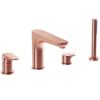 VitrA Root Square Deck-Mounted Bath Mixer with Hand Shower in Copper - A4275726