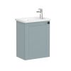 VitrA Root Classic Compact Washbasin Unit with Left-Hand Hinges in Matt Fjord Green (45cm)