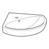 Geberit Selnova 60cm Corner Washbasin in White - 501050007