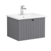 VitrA Root Groove Washbasin Unit with Drawer in Matt Grey (60cm)