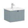 VitrA Root Groove Washbasin Unit with Drawer in Matt Fjord Green (60cm)