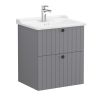 VitrA Root Groove Washbasin Unit with 2 Drawers in Matt Grey (60cm)