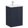 VitrA Root Classic Floor-Standing Washbasin Unit with Doors in Matt Dark Blue (60cm)