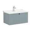 VitrA Root Groove Washbasin Unit with Drawer in Matt Fjord Green (80cm)