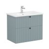 VitrA Root Groove Washbasin Unit with 2 Drawers in Matt Fjord Green (80cm)