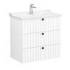 VitrA Root Groove Washbasin Unit with 3 Drawers in Matt White (80cm)