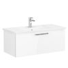 VitrA Root Flat Washbasin Unit with Drawer in High Gloss White (100cm)