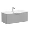 VitrA Root Flat Washbasin Unit with Drawer in Matt Rock Grey (100cm)