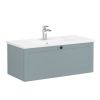 VitrA Root Classic Washbasin Unit with Drawer in Matt Fjord Green (100cm)