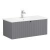 VitrA Root Groove Washbasin Unit with Drawer in Matt Grey (100cm)