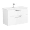 VitrA Root Flat Washbasin Unit with 2 Drawers in High Gloss White (100cm)