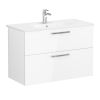 VitrA Root Flat Washbasin Unit with 2 Drawers in High Gloss White (100cm)