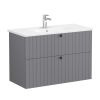 VitrA Root Groove Washbasin Unit with 2 Drawers in Matt Grey (100cm)
