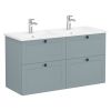 VitrA Root Classic Washbasin Unit with 4 Drawers in Matt Fjord Green (120cm)