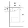 Geberit Selnova Square S 60cm One-Door Vanity Unit with Slim Basin in Lava - 501253001
