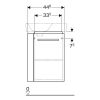 Geberit Selnova Compact Vanity Unit For 50cm Basin With Left Hand Towel Rail in Grey - 501495001