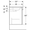Geberit Selnova 55cm One-Door Vanity Unit with Slim Basin in Hickory - 501250001