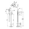 Origins Atlas D Freestanding Bath Mixer with Shower Handset - Brushed Brass