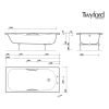 Twyford Shallow 1500 x 700mm Steel Bath with Slip Resistance and Grips - SB1372WH
