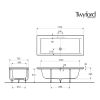 Twyford Encapsulated 1700 x 750mm Double Ended Bath - AH8500WH