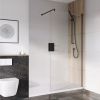Essentials 10mm Wet Room Panel with Wall Bracing Bar in Black