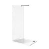 Essentials 8mm Wet Room Panel with Wall Bracing Bar in Chrome