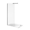Essentials 10mm Wet Room Panel with Wall Bracing Bar in Black