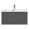 Duravit L-Cube Wall-Mounted 820mm Compact Vanity Unit in Matt Graphite - LC615704949